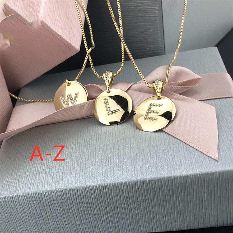 Custom Glossy Diamond Letter Necklace